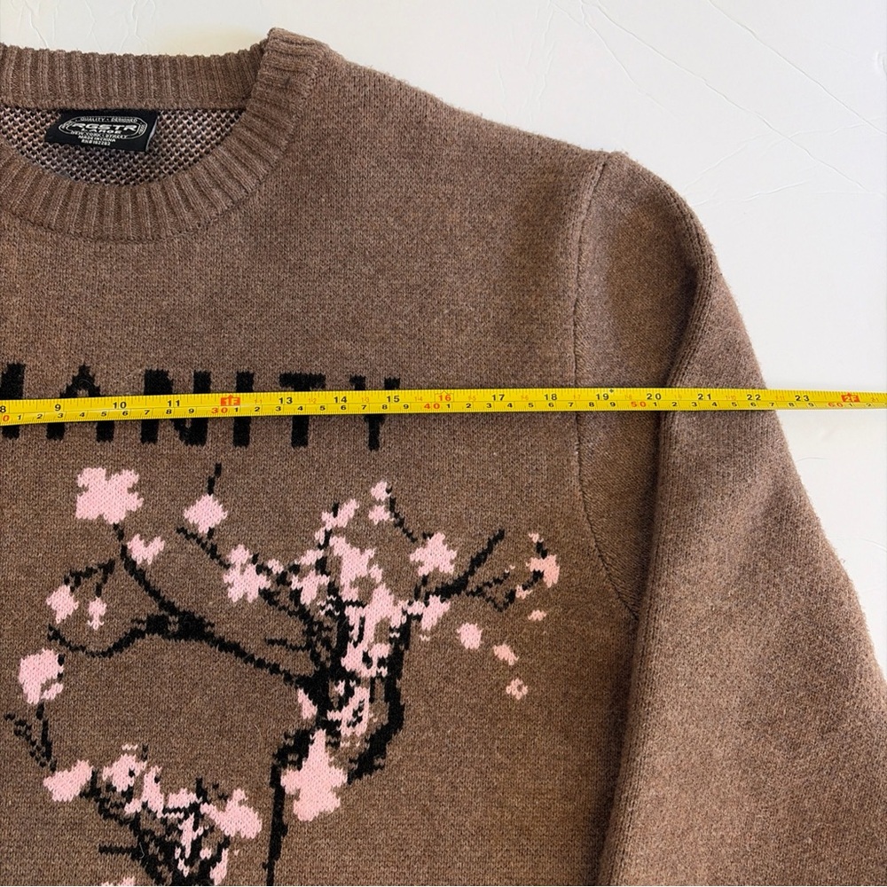 RGSTR Humanity Sweater Men's Medium Brown Cherry Blossom Japan Knit Pullover NWT - Picture 7 of 11